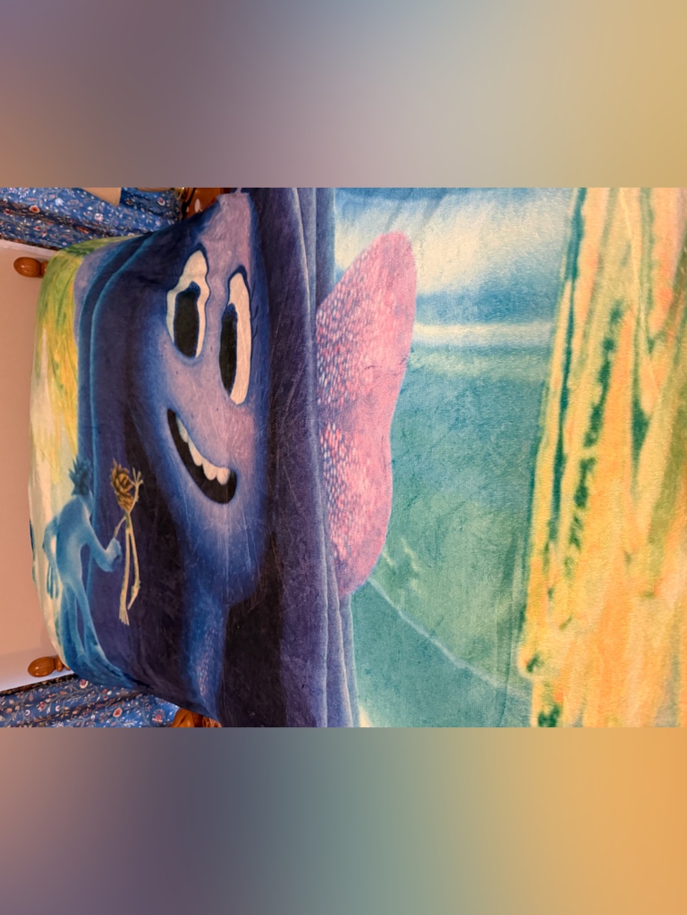 Colorful Printed Plush Throw Blanket - Ocean Blues & Pastels